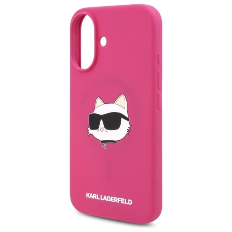 Karl Lagerfeld Silicone Choupette Head Print MagSafe - Case for iPhone 16 (fuchsia) 6