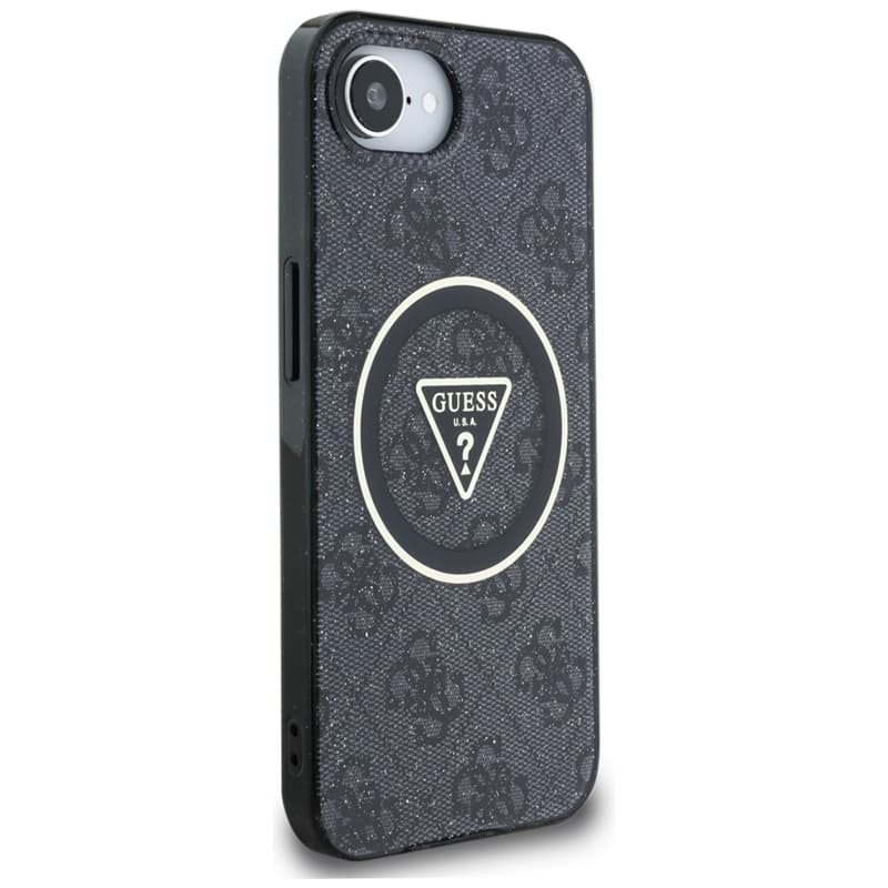 Guess IML Metal Glitter 4G Circle Triangle MagSafe - Case for iPhone 16e (black) 4