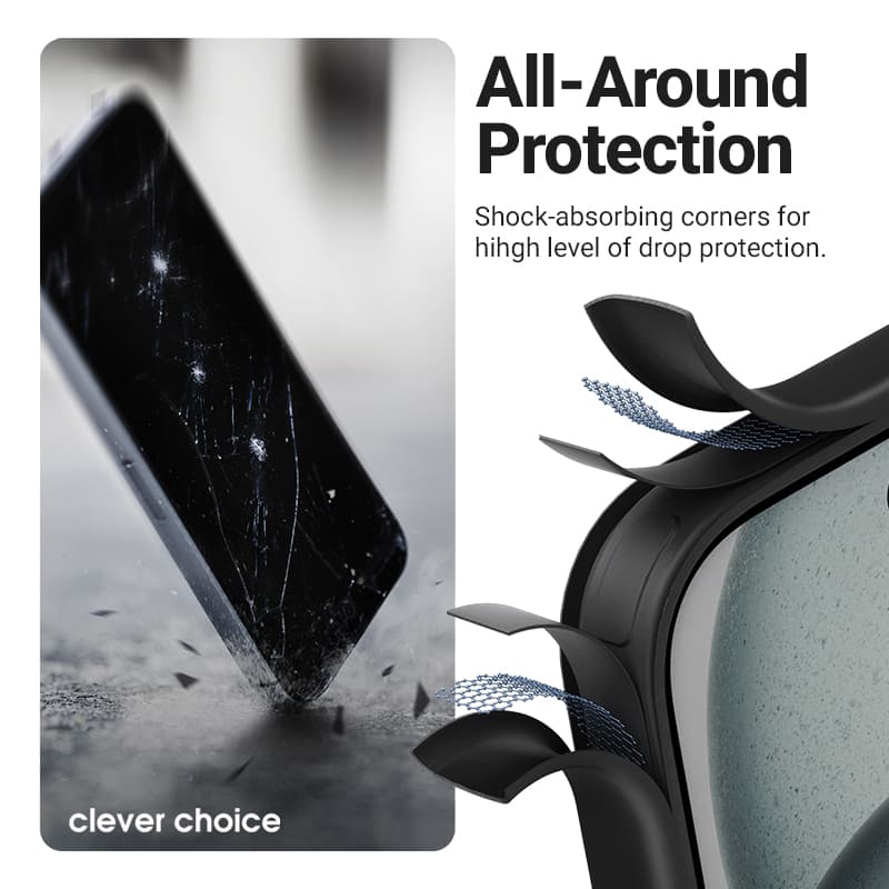 Crong Hybrid Frost MAG Cover - MagSafe iPhone 17 Pro Max Case (Black) 4
