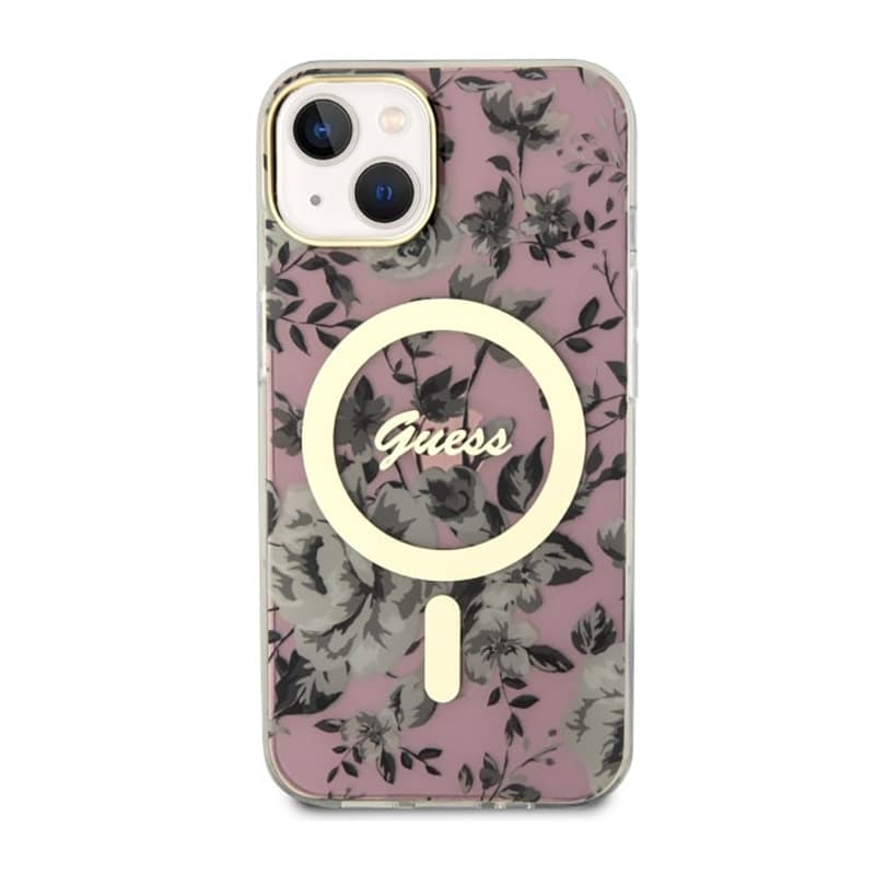 Guess Flower MagSafe - Case for iPhone 14 Plus (Pink) 3
