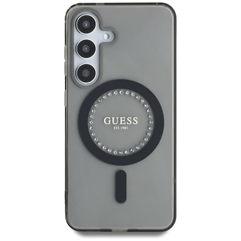 Guess Rhinestones Printed Classic Logo MagSafe - Case for Samsung Galaxy S25 (black) 3