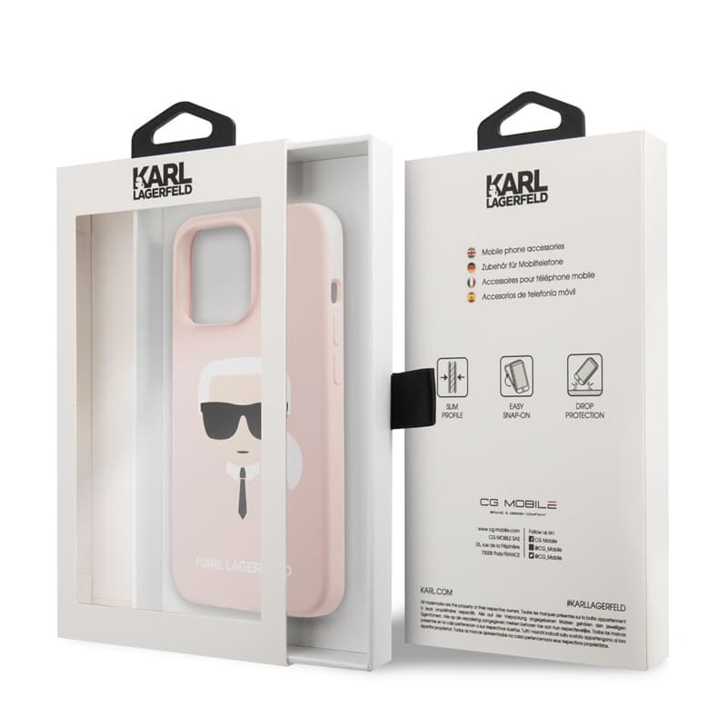Karl Lagerfeld Silicone Ikonik Karl`s Head - Case for iPhone 13 Pro (Pink) 5