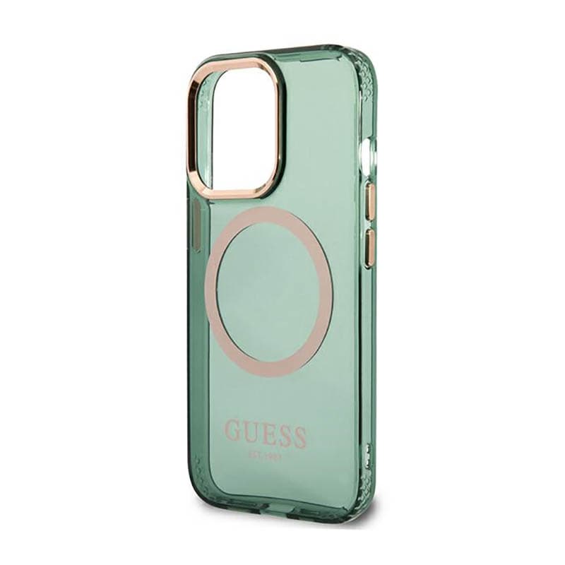 Guess Gold Outline Translucent MagSafe - Case for iPhone 13 Pro (Green) 6