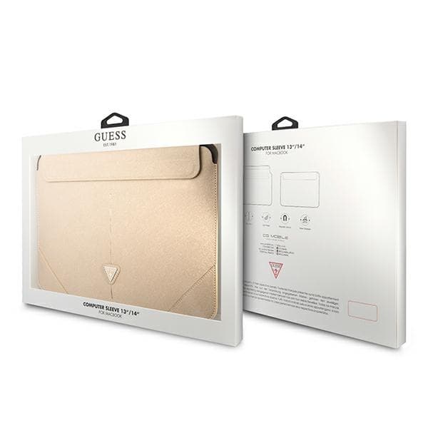 Guess Saffiano Triangle Logo Sleeve - Notebook case 13" / 14" (Beige) 4