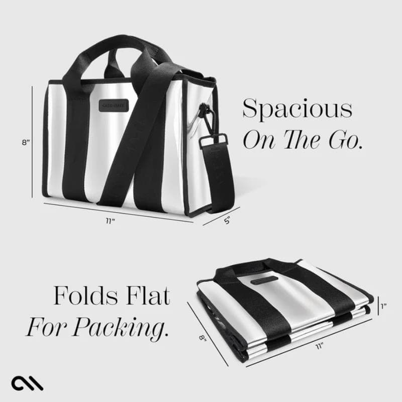 Case-Mate Mini Travel Tote Bag - Waterproof travel shoulder bag (Silver Chrome) 4