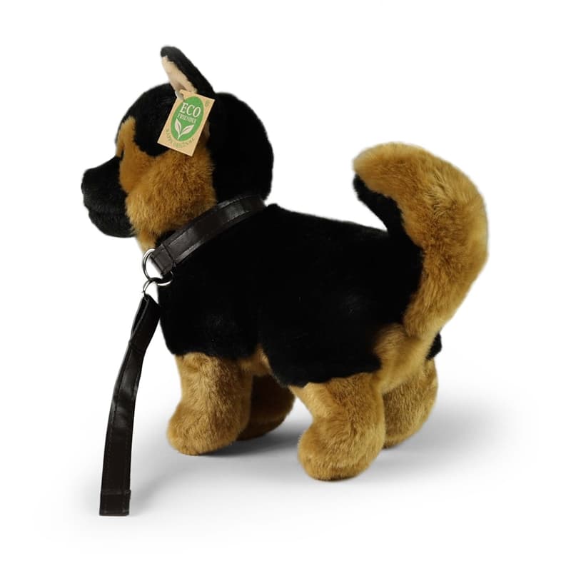 Rappa - Plush realistic toy Standing German Shepherd Dog with Leash 23 cm Eco-Friendly 4