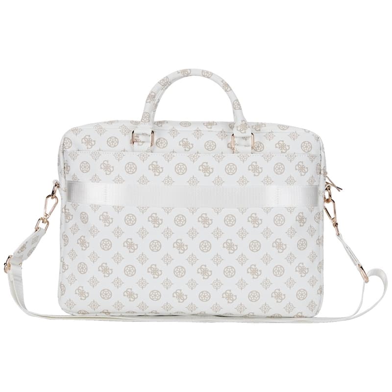 Guess 4G Peony Front Pocket Zipper Triangle Logo - Laptop Bag 16" (white) 2