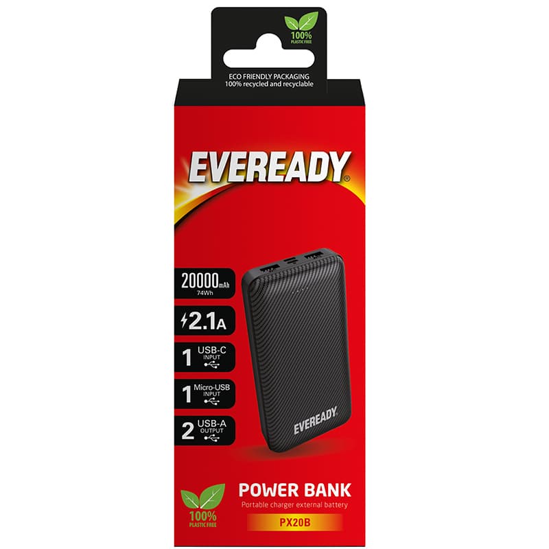 Eveready PX20B - Powerbank 20000 mAh 2x USB-A (Black) 4
