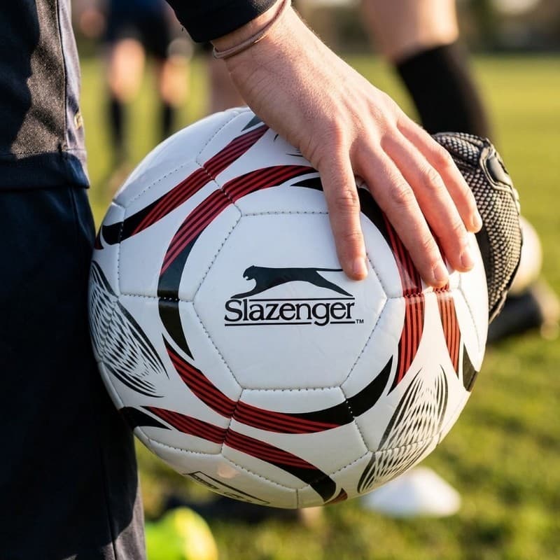 Slazenger - 32-panel training football size 5 (white/red) 2