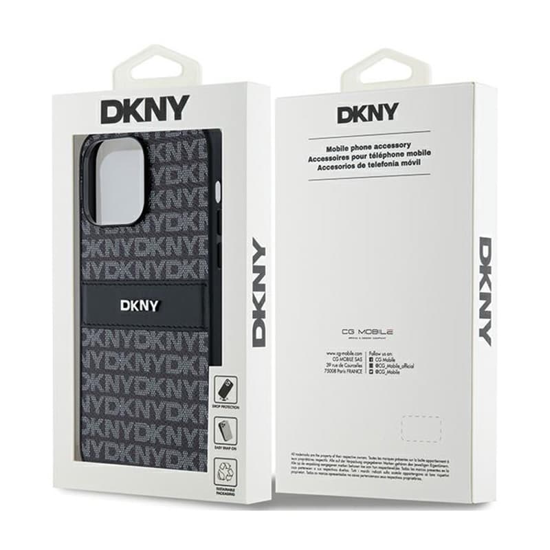 DKNY Leather Mono Stripe & Metal Logo - iPhone 14 Pro Case (black) 8