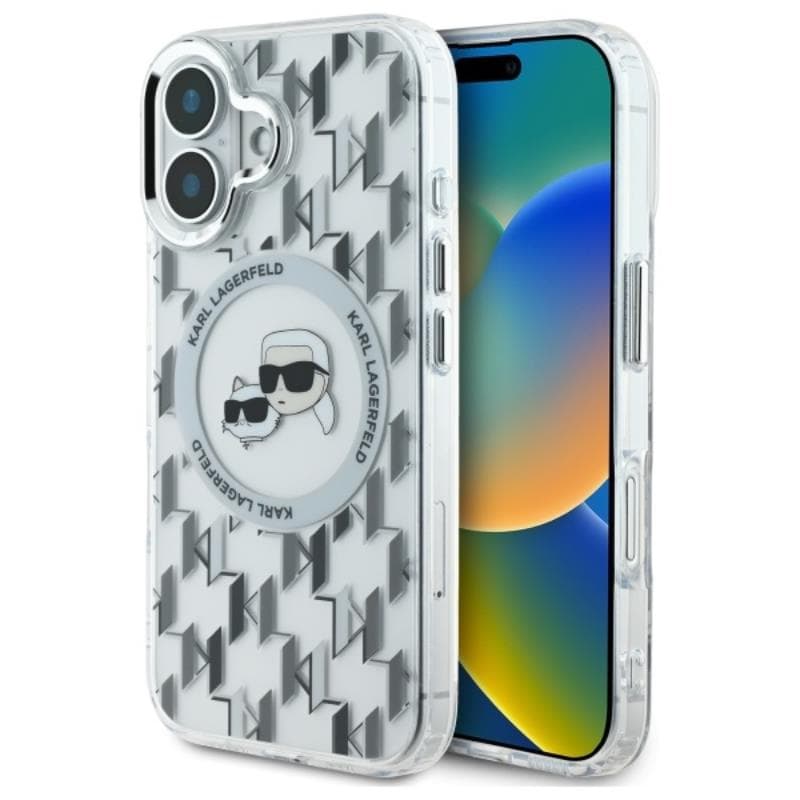 Karl Lagerfeld IML Monogram Karl & Choupette Head MagSafe - Case for iPhone 16 (transparent) 1