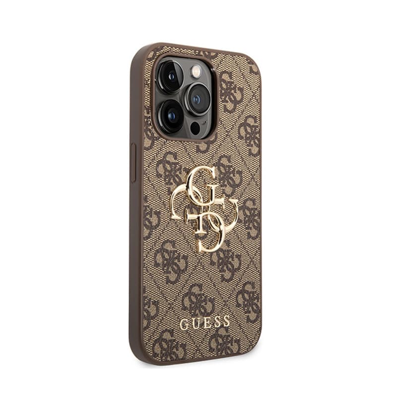 Guess 4G Big Metal Logo - Case for iPhone 15 Pro (brown) 4