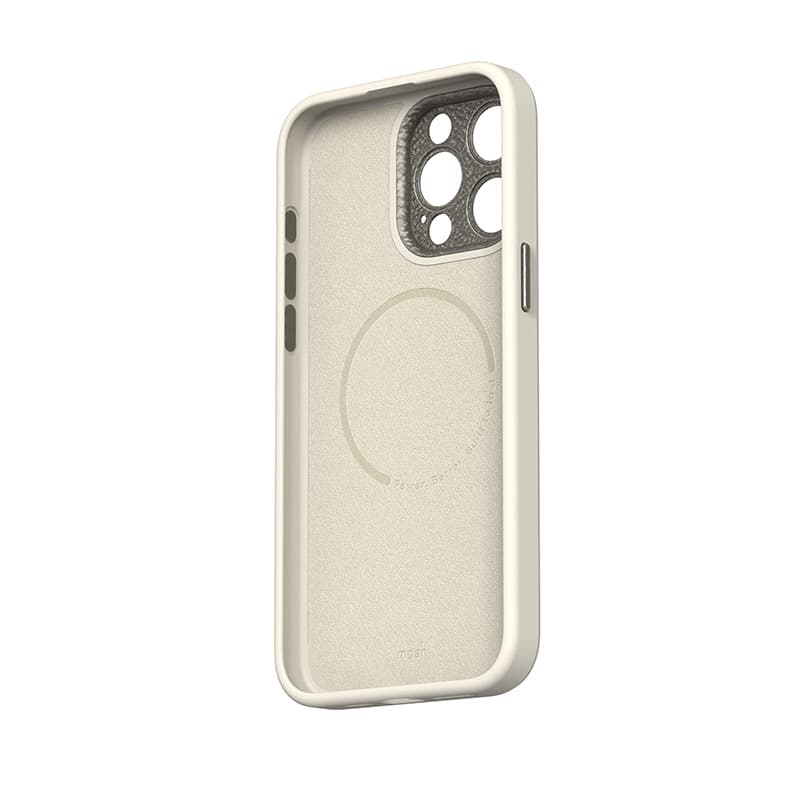 Moshi Napa MagSafe - Leather case for iPhone 15 Pro (Eggnog White) 3