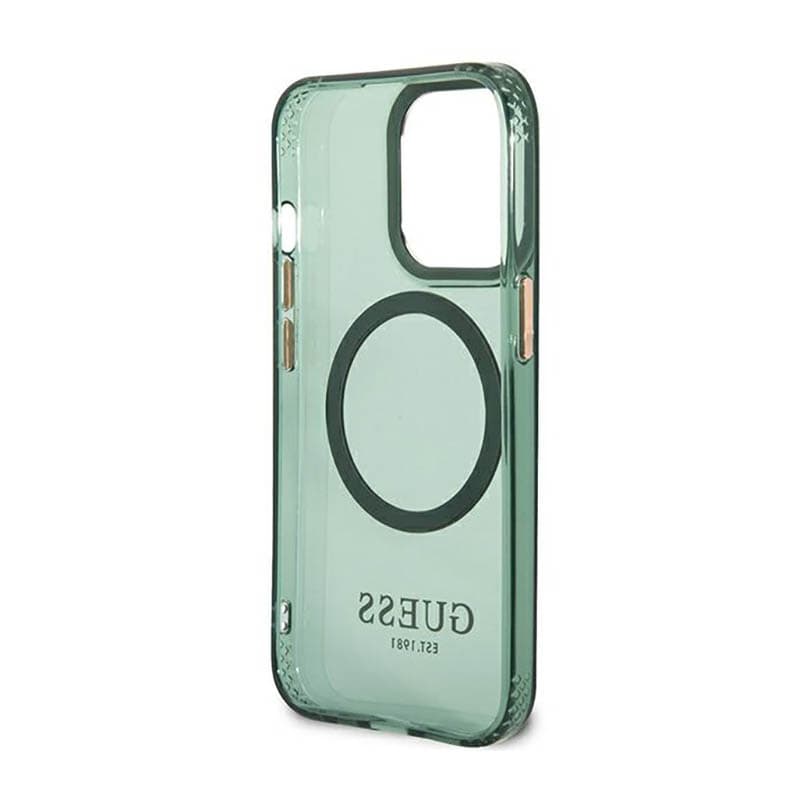 Guess Gold Outline Translucent MagSafe - Case for iPhone 13 Pro (Green) 7