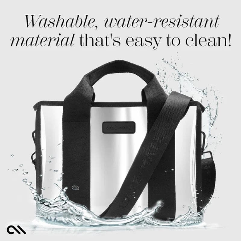 Case-Mate Mini Travel Tote Bag - Waterproof travel shoulder bag (Silver Chrome) 5