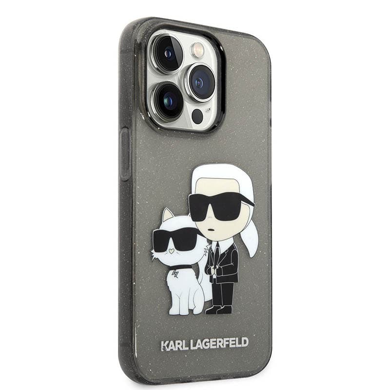 Karl Lagerfeld IML Glitter NFT Karl & Choupette - Case for iPhone 14 Pro (Black) 3