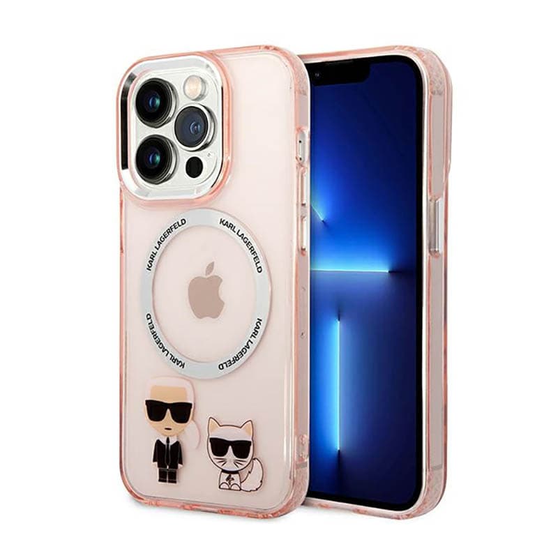 Karl Lagerfeld Karl&Choupette Aluminium MagSafe - Case for iPhone 14 Pro Max (Pink) 1