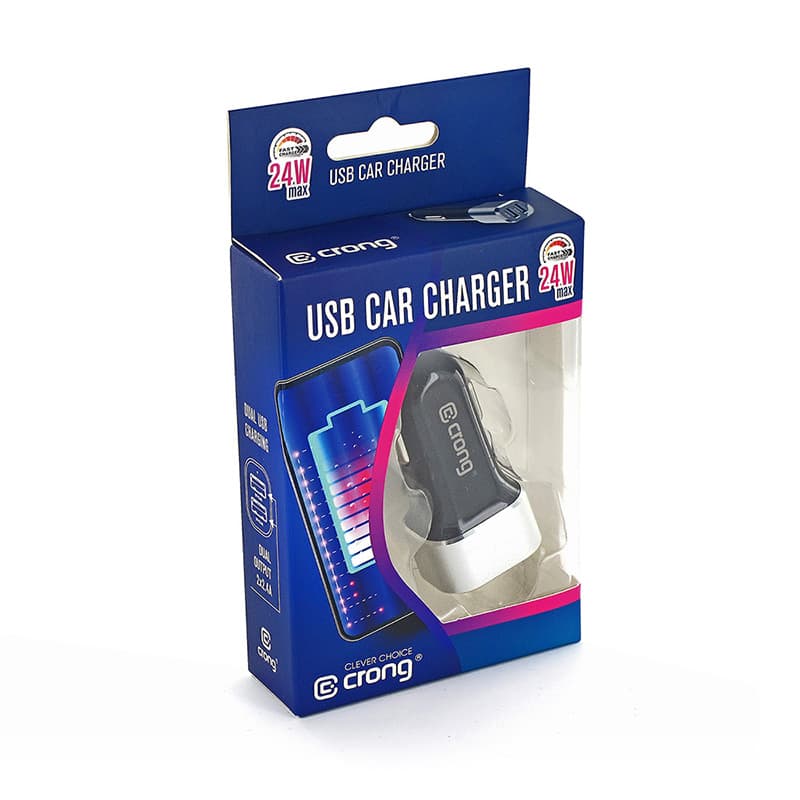 Crong Power Car Charger 24W - Car charger 2xUSB 2.4A (aluminum) 7