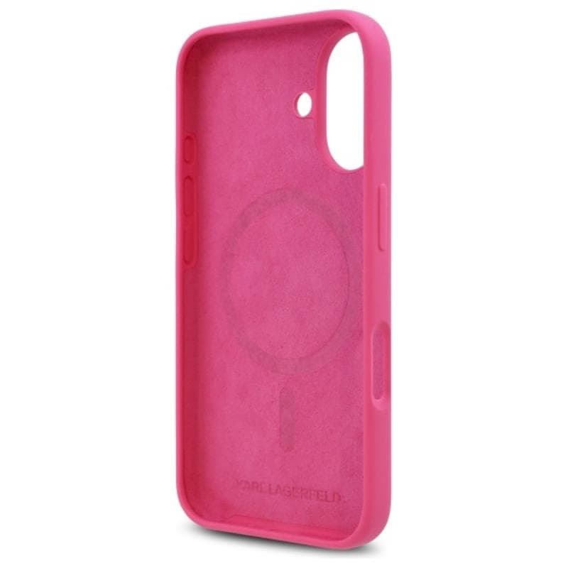 Karl Lagerfeld Silicone Choupette Head Print MagSafe - Case for iPhone 16 (fuchsia) 7