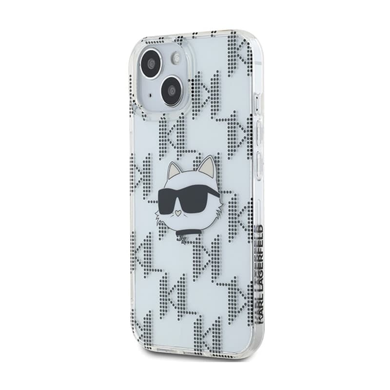 Karl Lagerfeld IML Choupette Head & Monogram - iPhone 15 / 14 / 13 Case (Transparent) 2