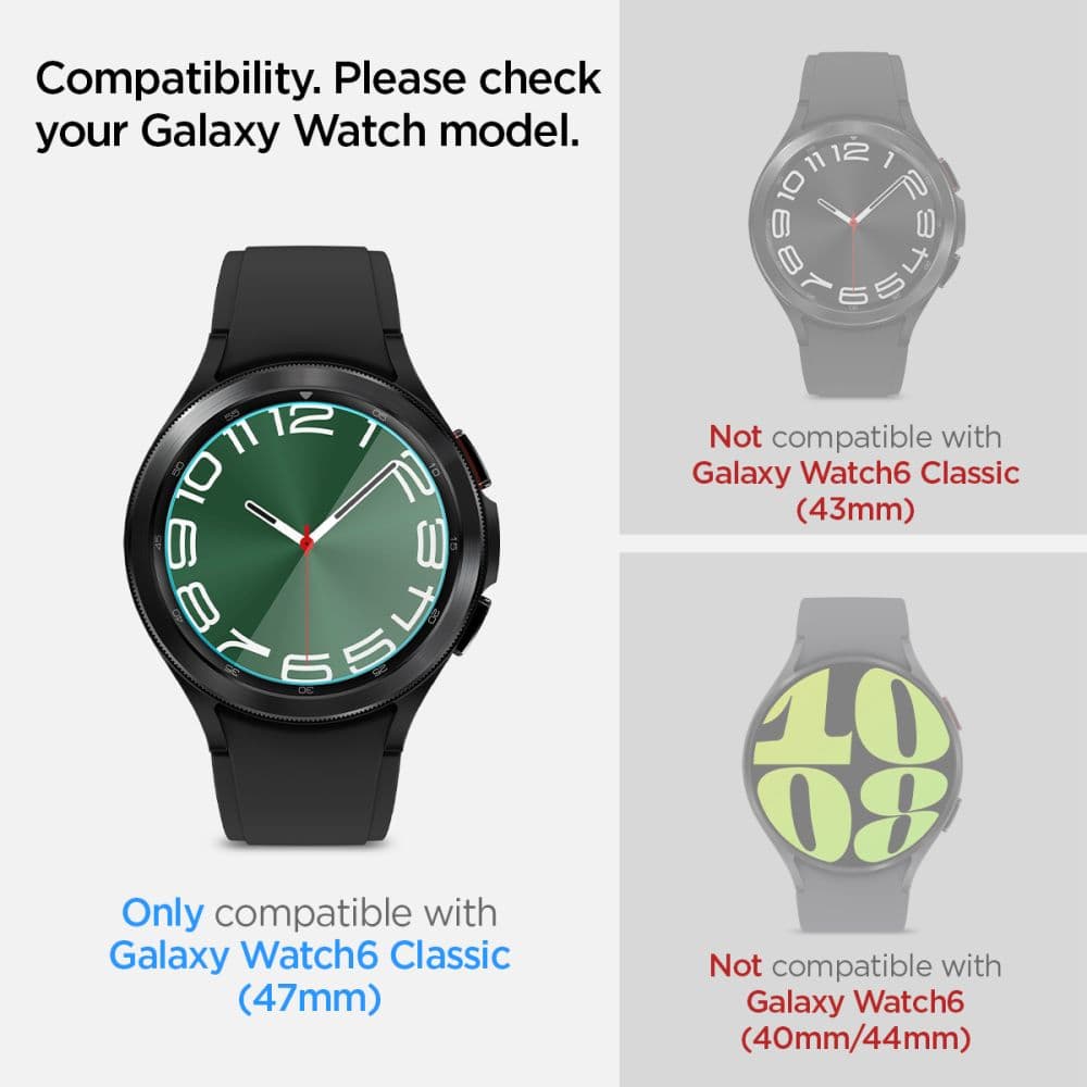 Spigen GLAS.TR EZ FIT 2-Pack - Tempered glass for Samsung Galaxy Watch 6 Classic 47 mm (2 pcs) 6