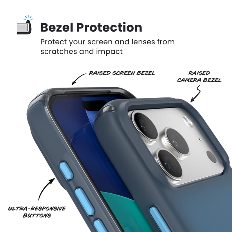 Speck Presidio Lux MagSafe - Case iPhone 17 Pro (Deep Sea Fade / Black / Spell Blue) 3