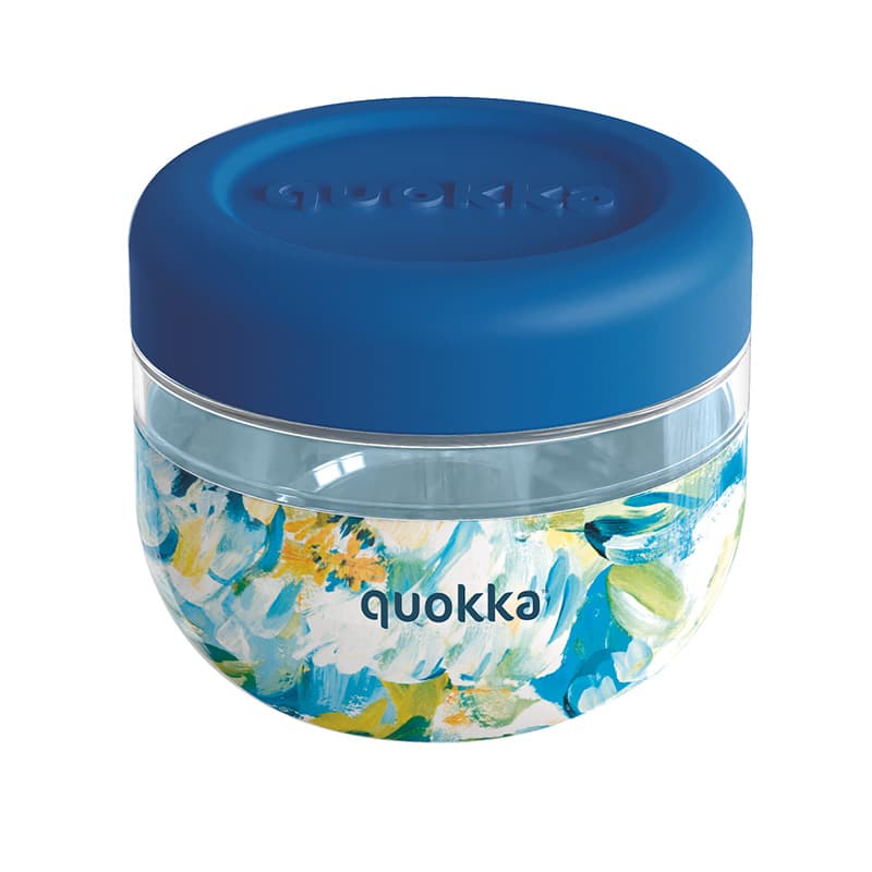 Quokka Bubble Food Jar - Food Container / Lunchbox 500 ml (Blue Peonies) 1