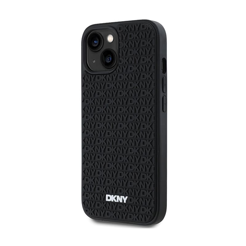 DKNY 3D Rubber Repeat Pattern - Case for iPhone 15 Plus (Black) 2