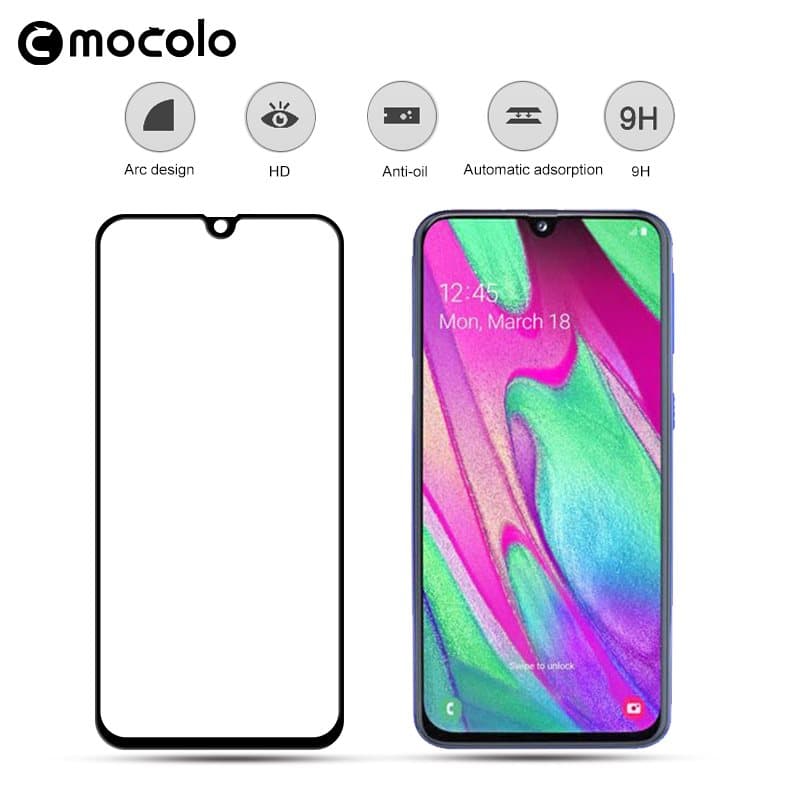 Mocolo 3D 9H Full Glue - Full screen protector for Samsung Galaxy A40 (Black) 2