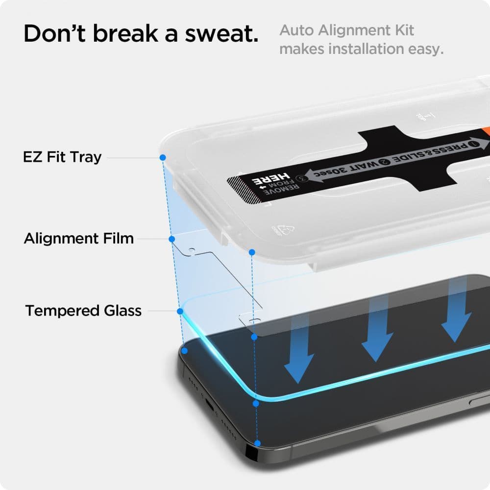 Spigen Glas.TR EZ Fit - Tempered Glass Apple iPhone 16e / iPhone 14 / iPhone 13 / iPhone 13 Pro (Clear) 3