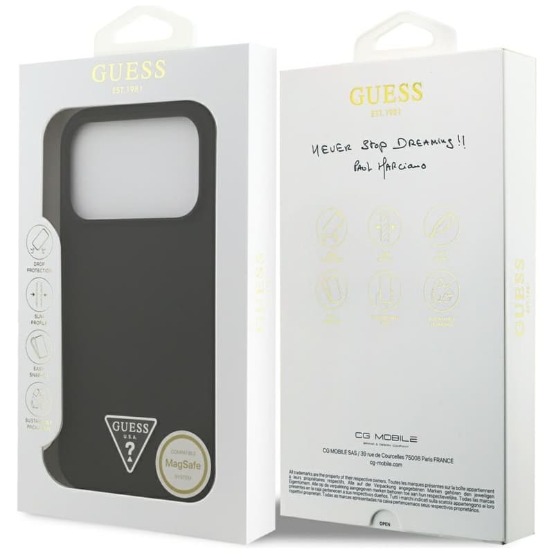 Guess Silicone Triangle Logo MagSafe - Case iPhone 17 Pro (black) 8