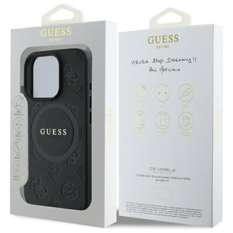 Guess Saffiano Peony Classic Logo MagSafe - Case for iPhone 16 Pro Max (black) 8