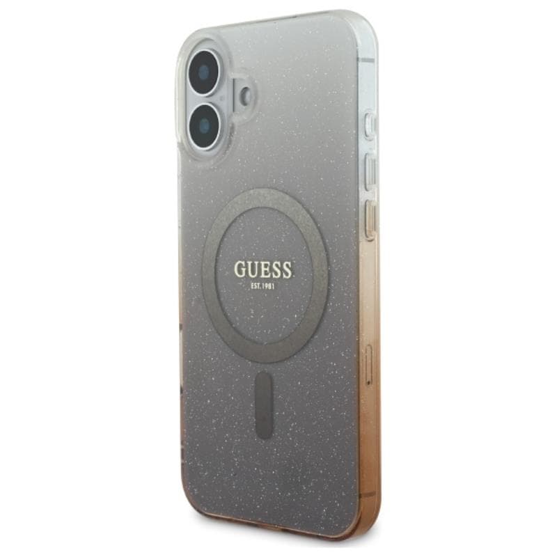 Guess IML Glitter Gradient MagSafe - Case for iPhone 16 (Brown) 2