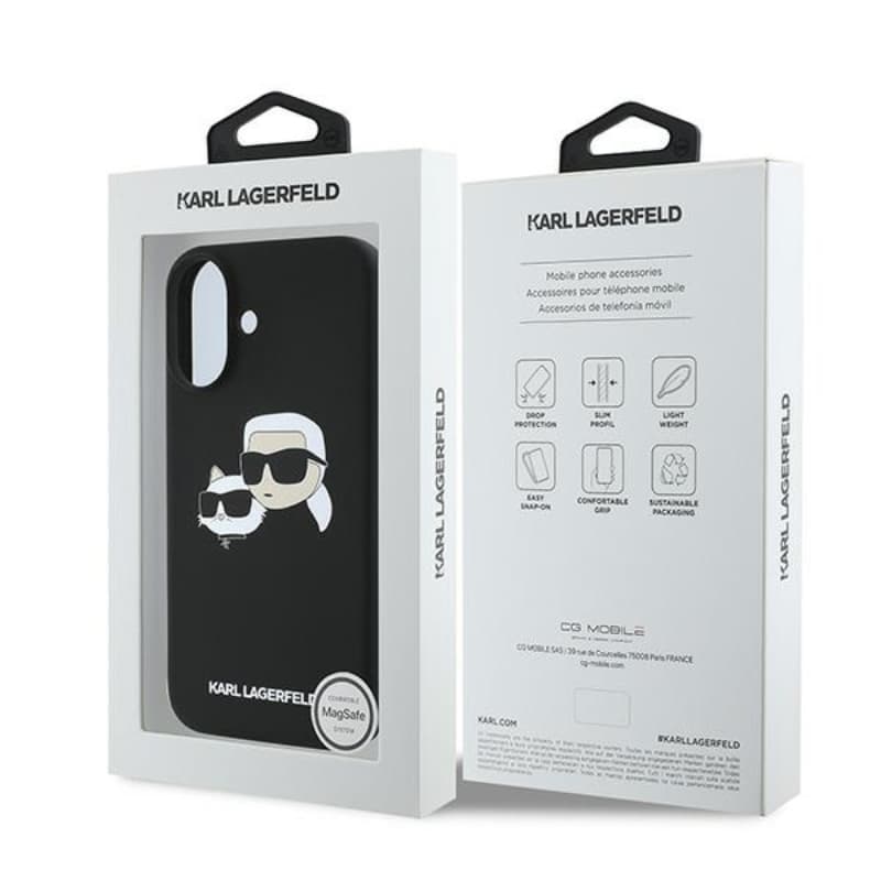 Karl Lagerfeld Silicone Double Heads Print MagSafe - Case iPhone 16 Plus (black) 8