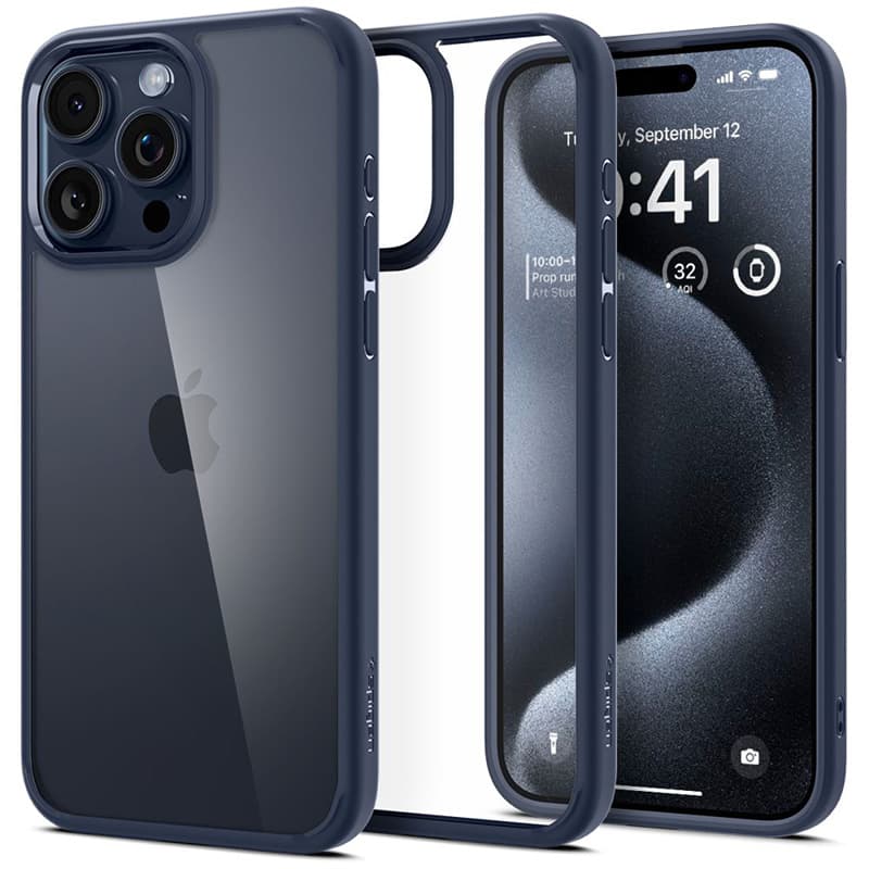 Spigen Ultra Hybrid - Case for iPhone 15 Pro (Navy Blue)