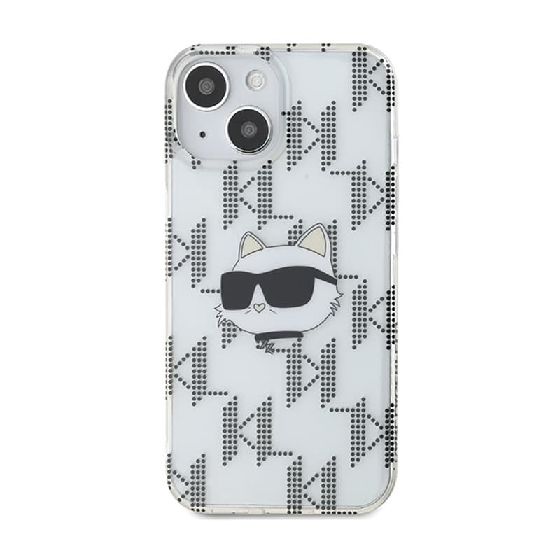 Karl Lagerfeld IML Choupette Head & Monogram - iPhone 15 / 14 / 13 Case (Transparent) 3