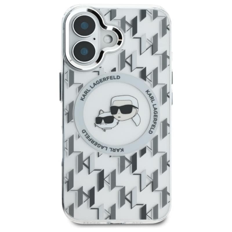 Karl Lagerfeld IML Monogram Karl & Choupette Head MagSafe - Case for iPhone 16 (transparent) 3