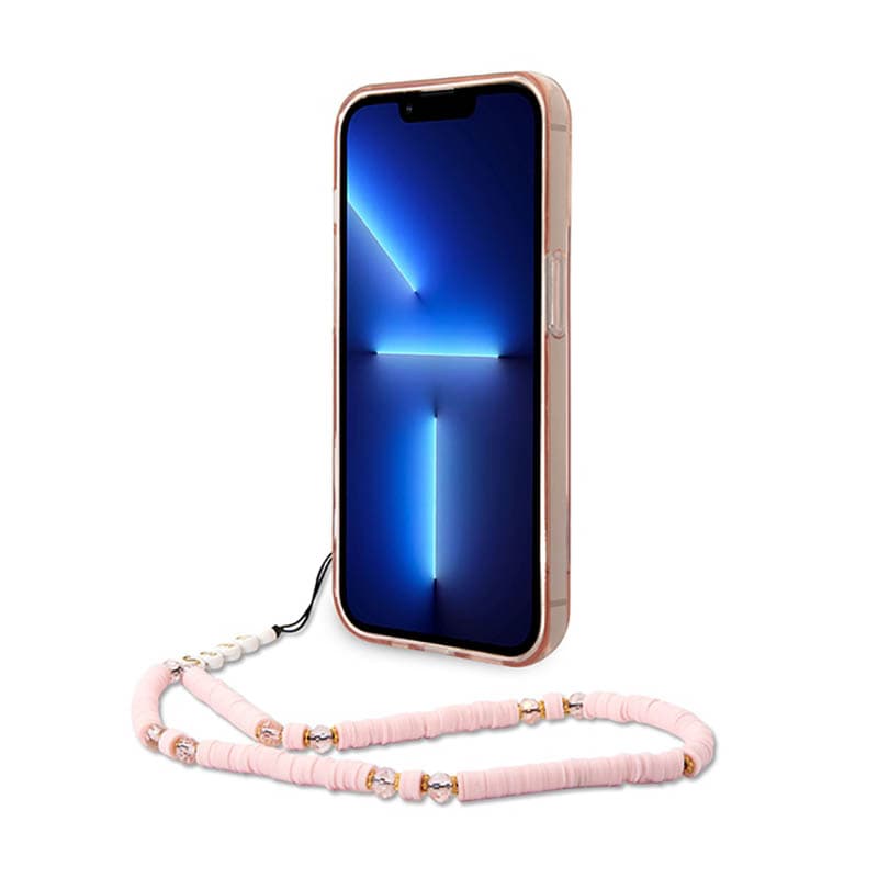 Guess Translucent Pearl Strap - Case for iPhone 14 Pro (Pink) 4