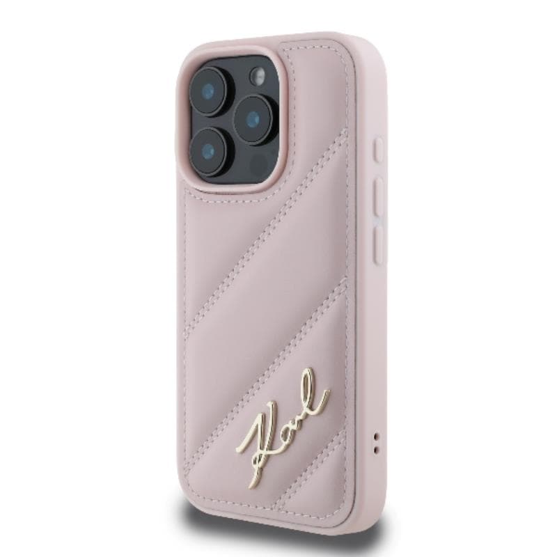 Karl Lagerfeld Quilted Signature - Case for iPhone 16 Pro (pink) 2