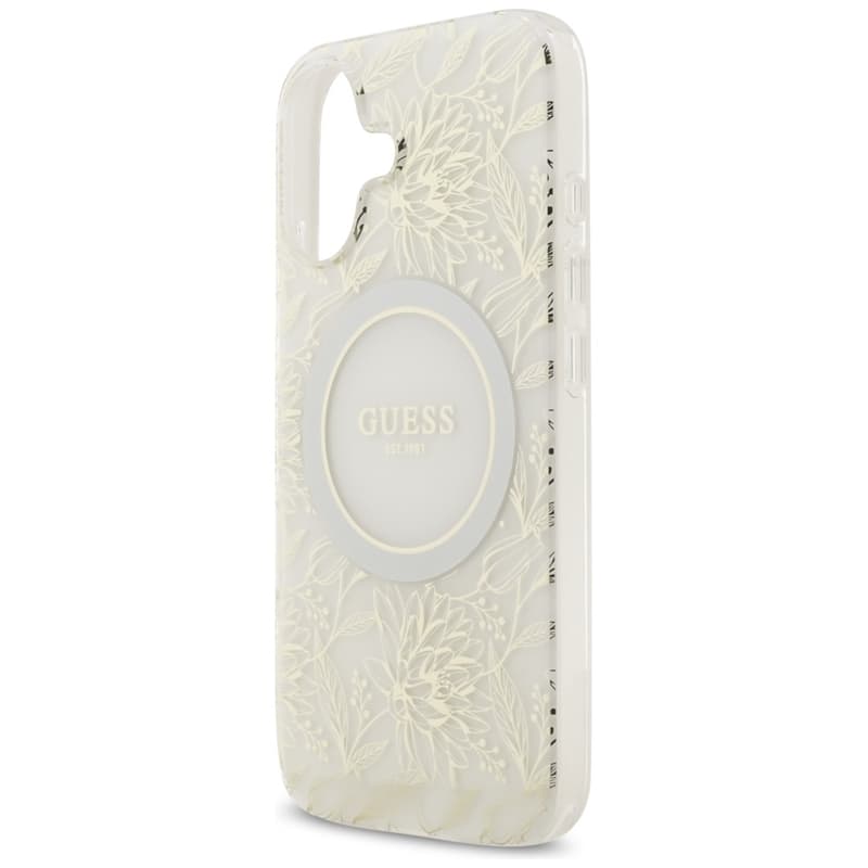 Guess IML Flowers Electro Pearl Strap MagSafe - Case iPhone 17 (white) 6