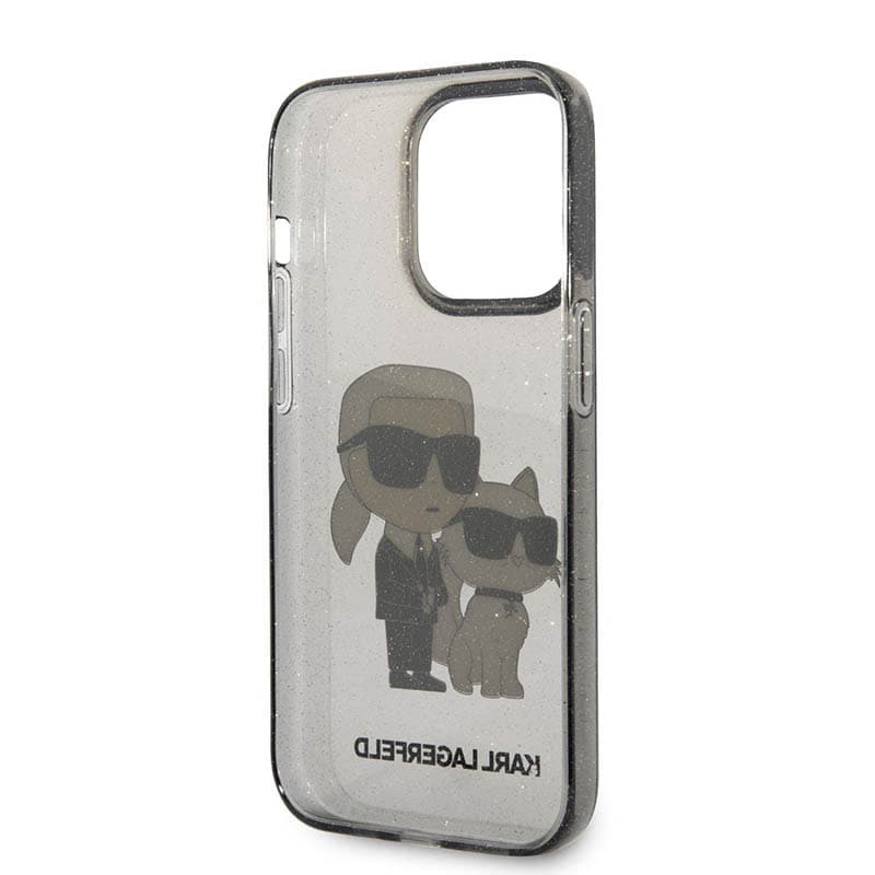 Karl Lagerfeld IML Glitter NFT Karl & Choupette - Case for iPhone 14 Pro (Black) 5