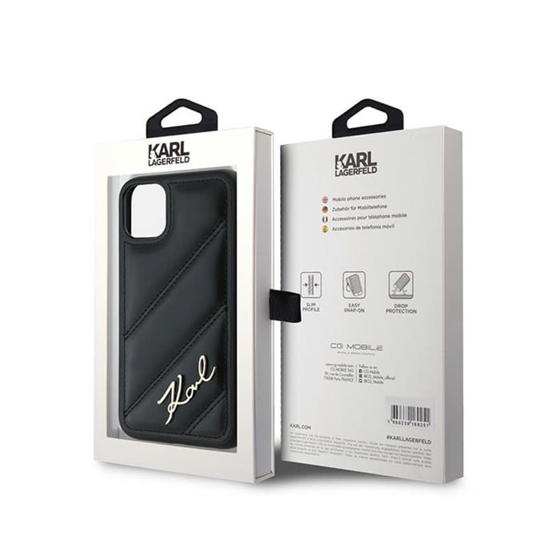 Karl Lagerfeld Diagonal Quilted Script - Case for iPhone 11 (Black) 8