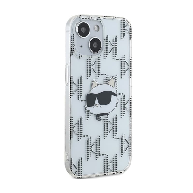 Karl Lagerfeld IML Choupette Head & Monogram - iPhone 15 / 14 / 13 Case (Transparent) 4
