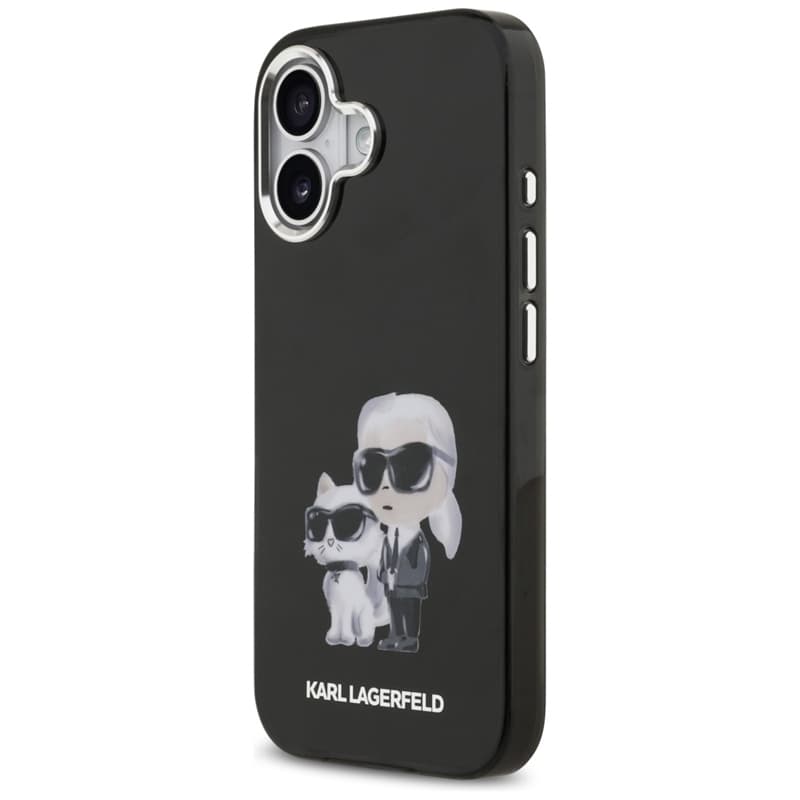 Karl Lagerfeld IML Aquarelle Karl & Choupette & Logo MagSafe - Case iPhone 17 (Black) 2