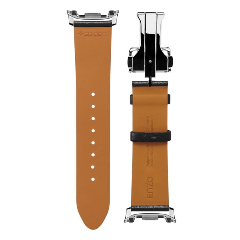 Spigen Enzo - Genuine Leather Strap for Samsung Galaxy Watch 8 / 8 Classic 40 / 44 / 46 mm (Black) 6