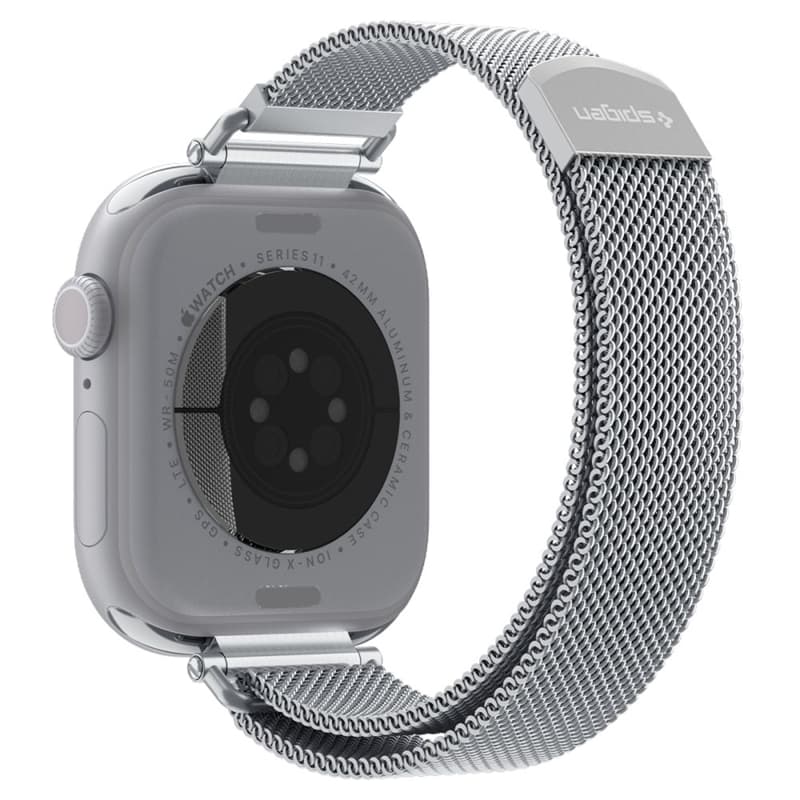 Spigen WBM4 - Stainless Steel Band for Apple Watch 40/41/42 mm (Silver) 2