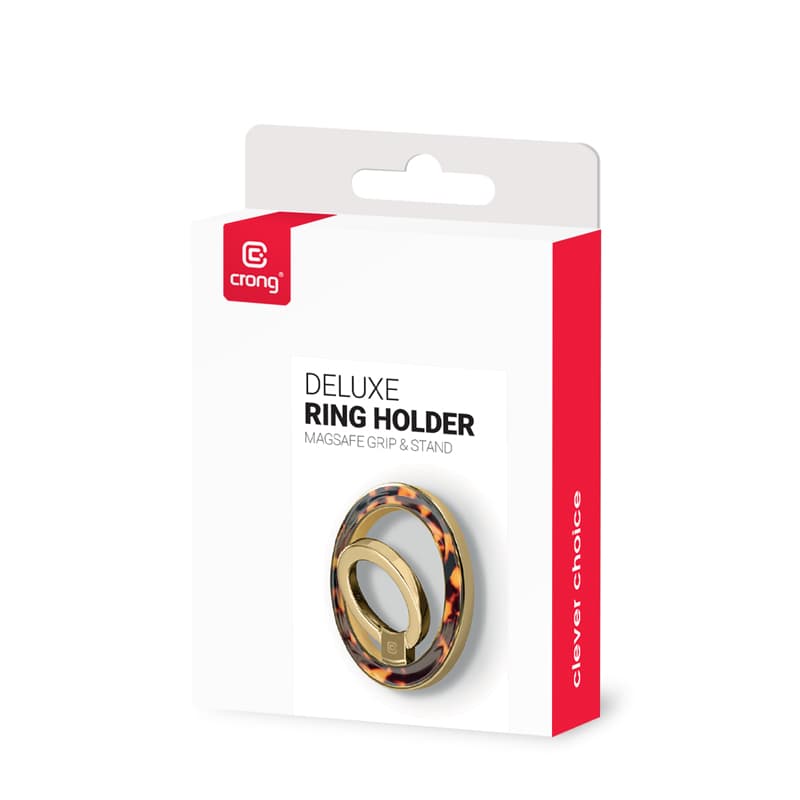 Crong Deluxe RING Holder - Magnetic Phone Holder MagSafe (Tortoise) 5