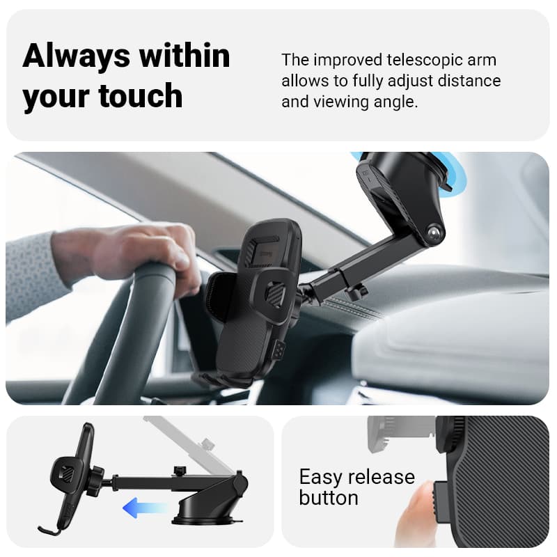 Crong Carclip Car Holder for Dashboard and Windshield - Black 5