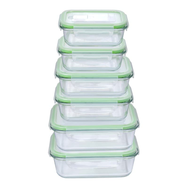 Alpina - Set of 6 glass food containers with lid lunchbox 370 ml / 640 ml / 1050 ml 8