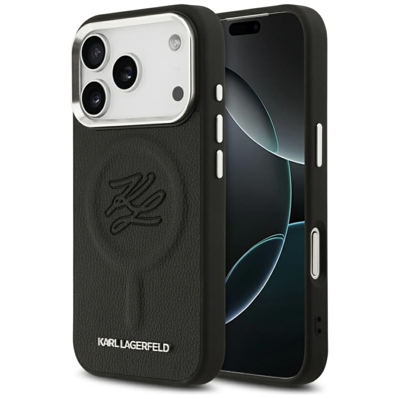 Karl Lagerfeld Initial & Metal Logo MagSafe - Case for iPhone 17 Pro Max (black)